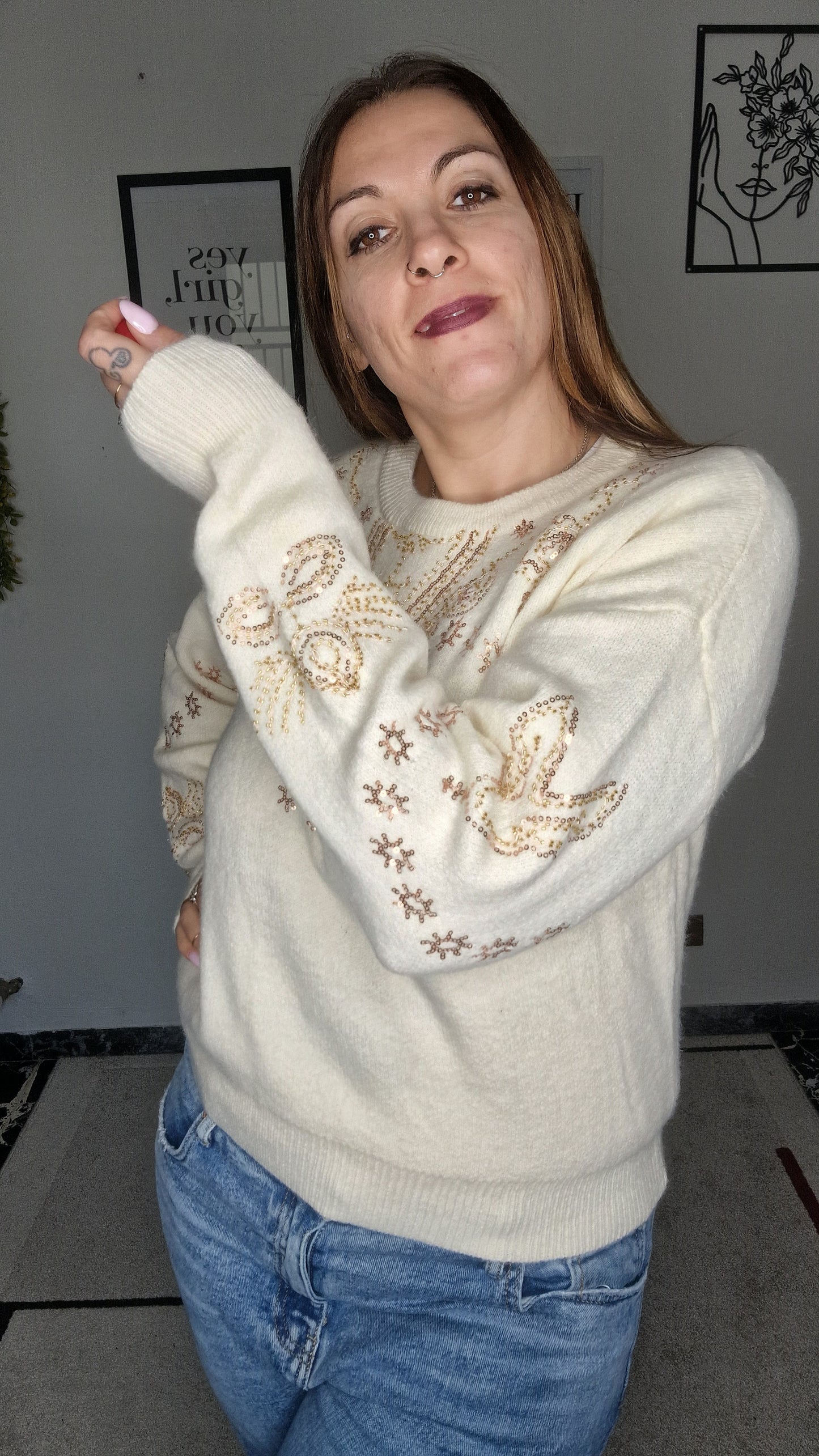 Maglione Oversize Lurex e Paillettes