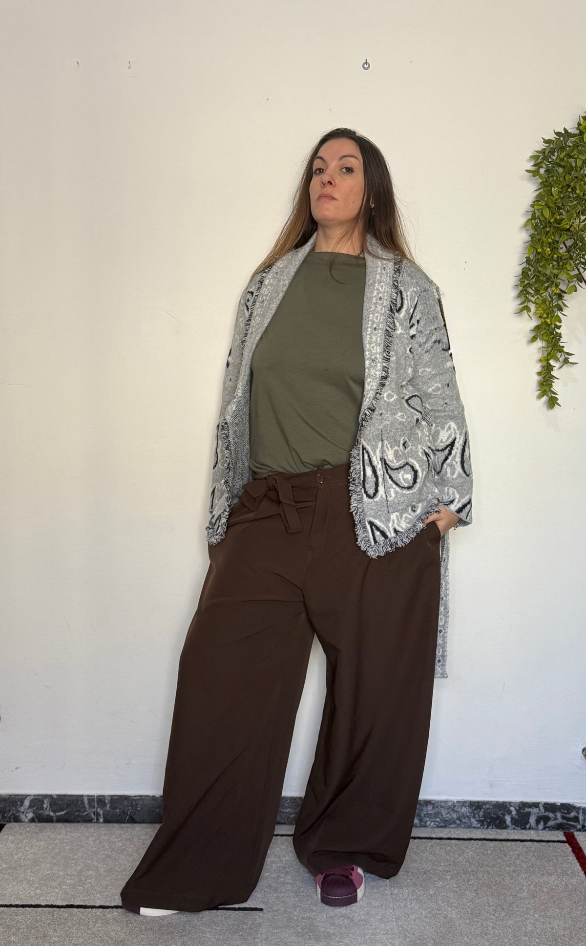 Cardigan "Indianino Folk" con Frange & Cintura