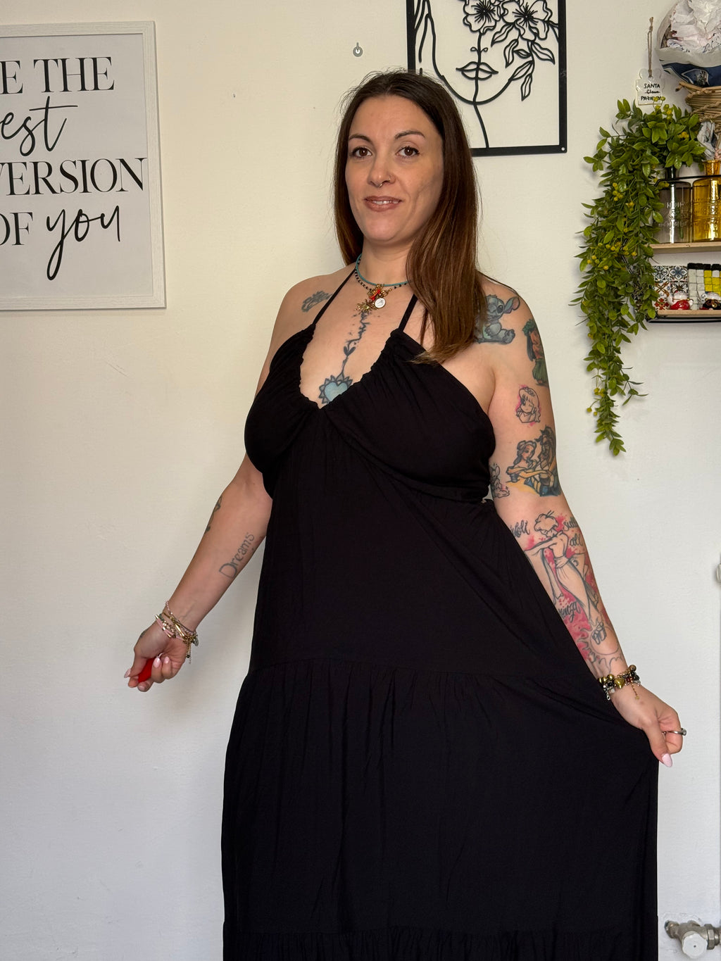 Abito Lungo Curvy Arricciato