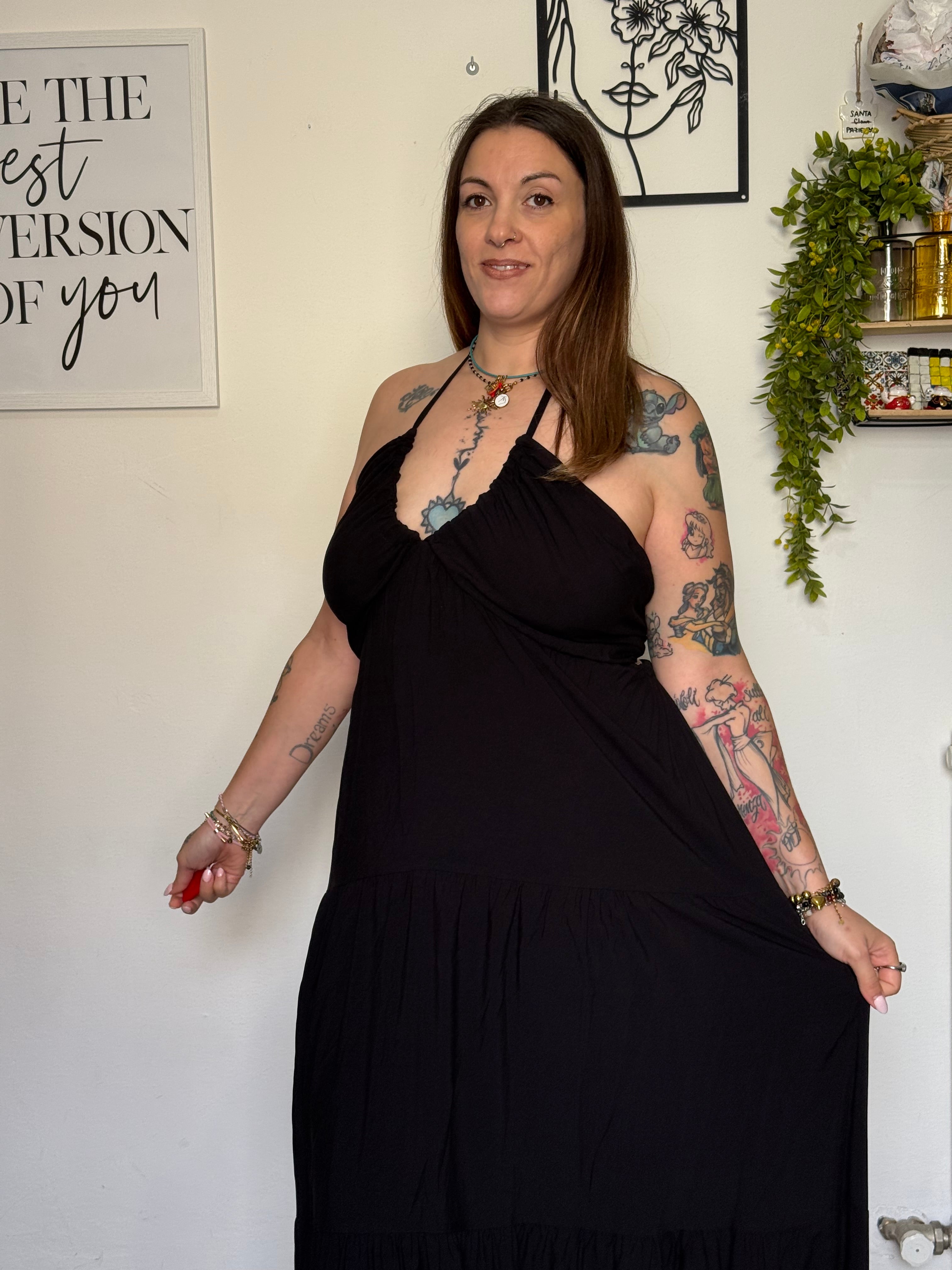 Abito Lungo Curvy Arricciato