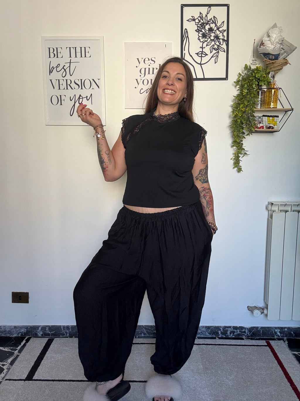 Pantalone Curvy con Elastico alla Caviglia