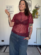 T-shirt in Pizzo Trasparente Curvy