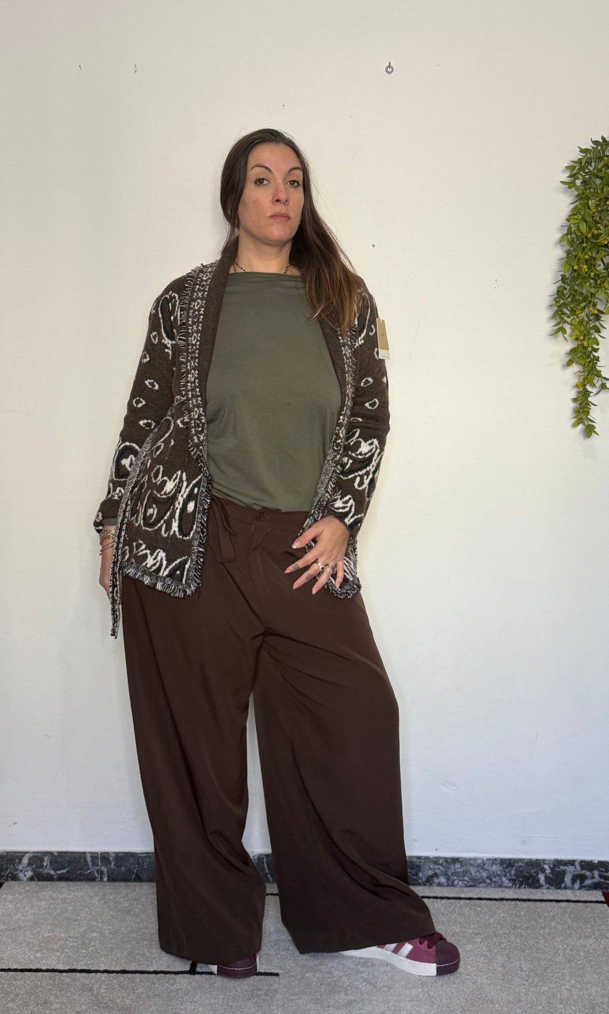 Cardigan "Indianino Folk" con Frange & Cintura