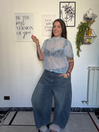 T-shirt in Pizzo Trasparente Curvy