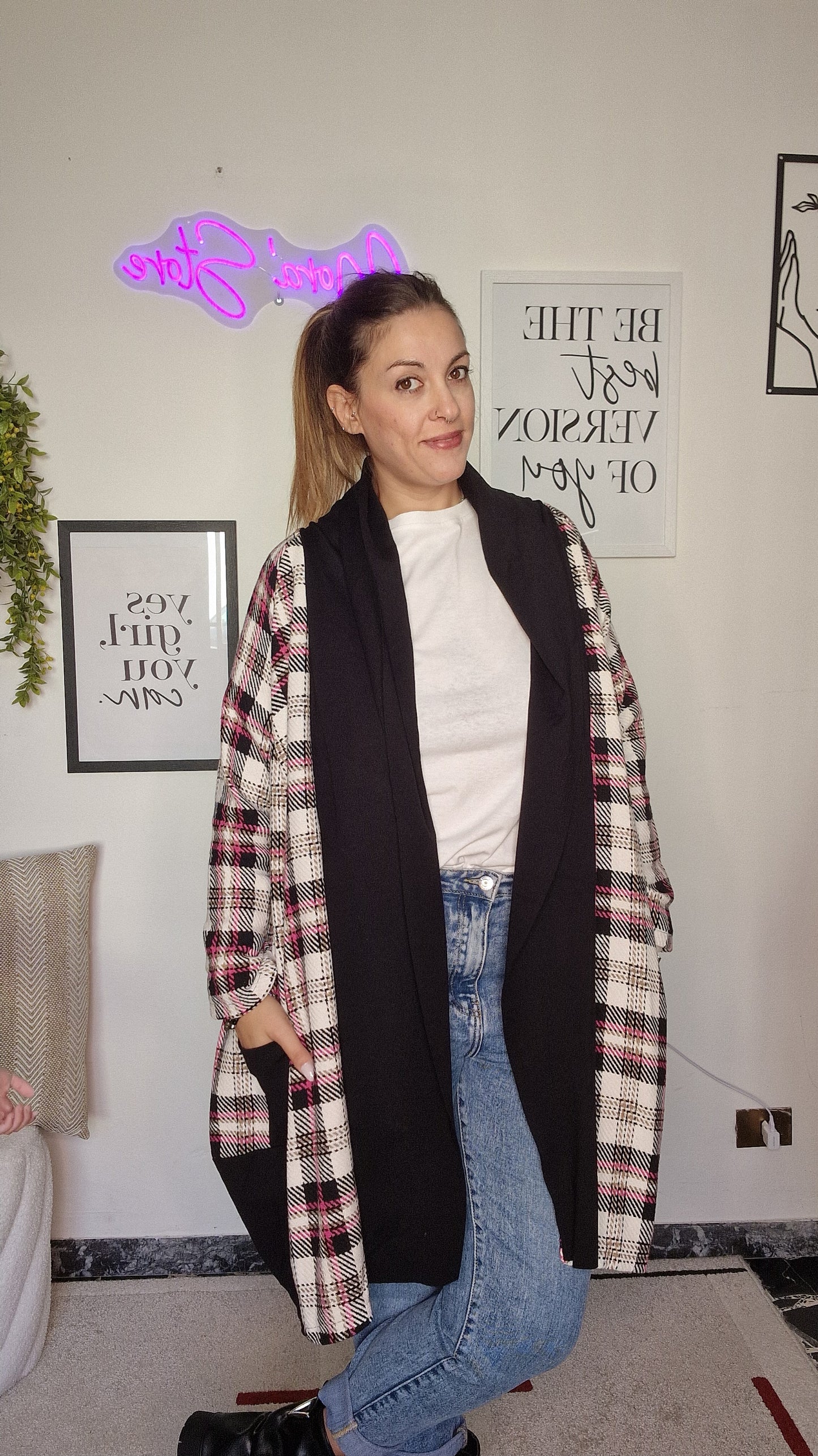 Cardigan Lungo Oversize a Fantasia