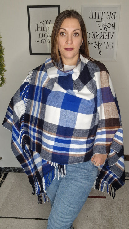 Poncho Scozzese con Frange