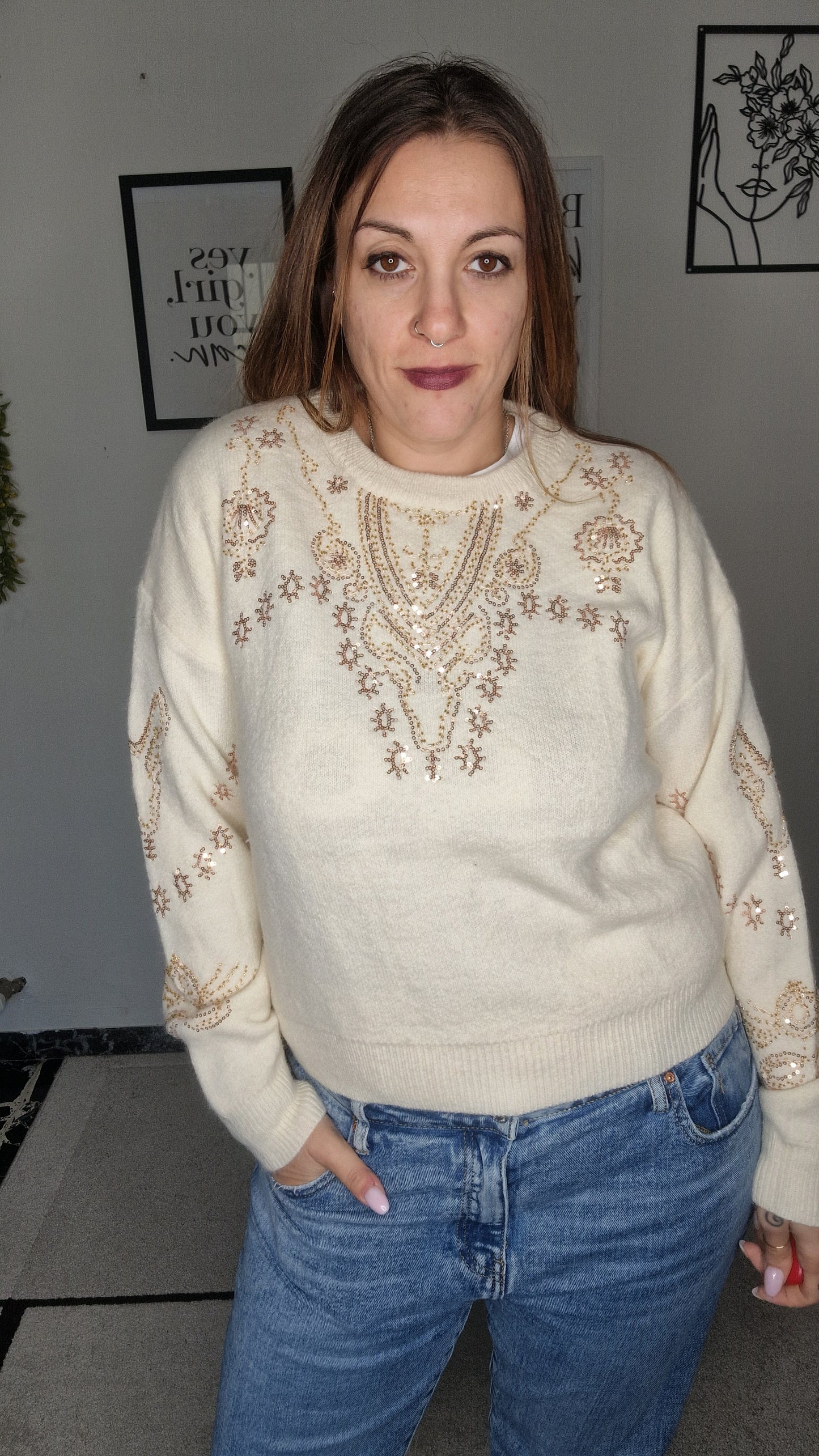 Maglione Oversize Lurex e Paillettes