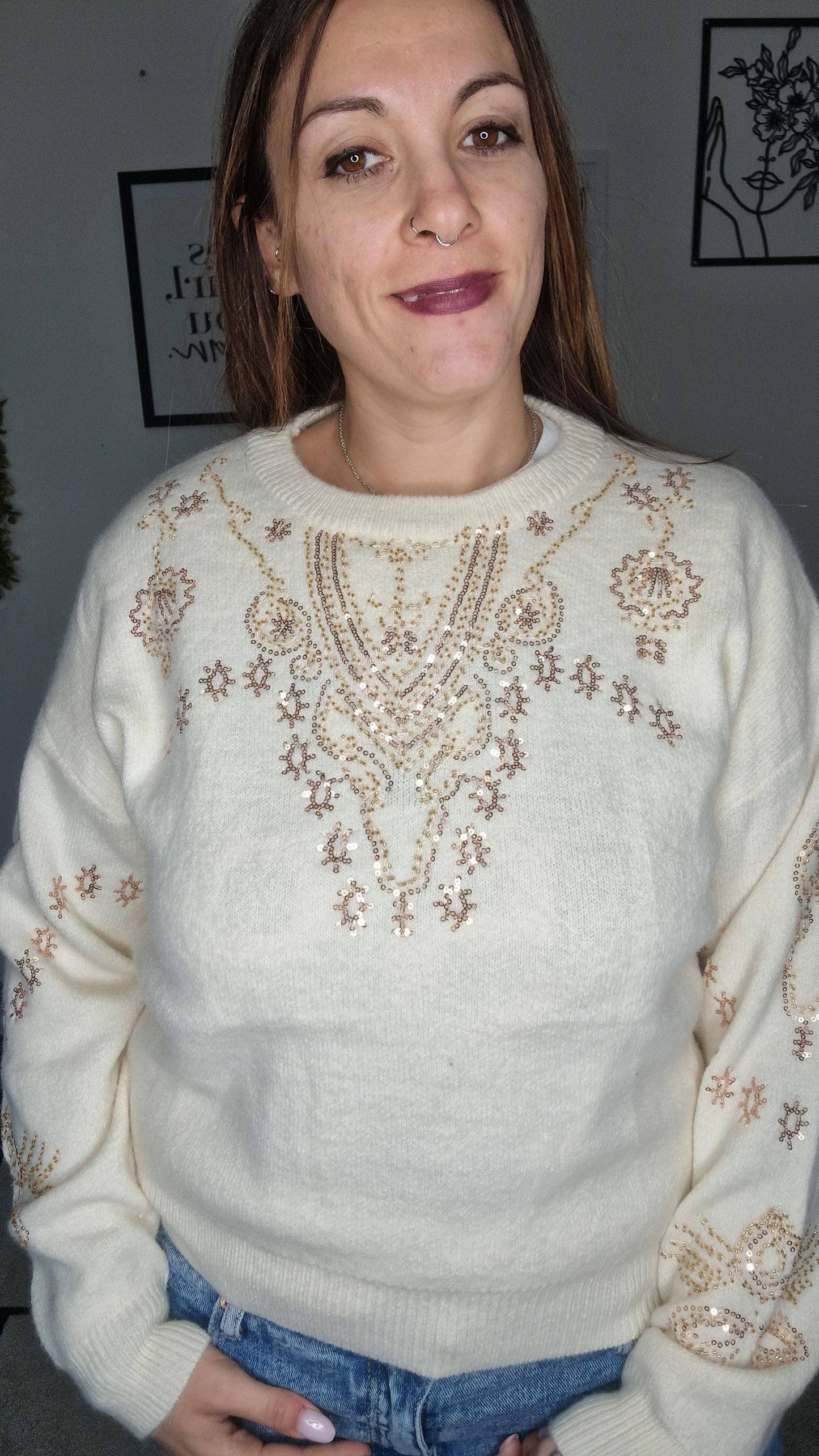 Maglione Oversize Lurex e Paillettes