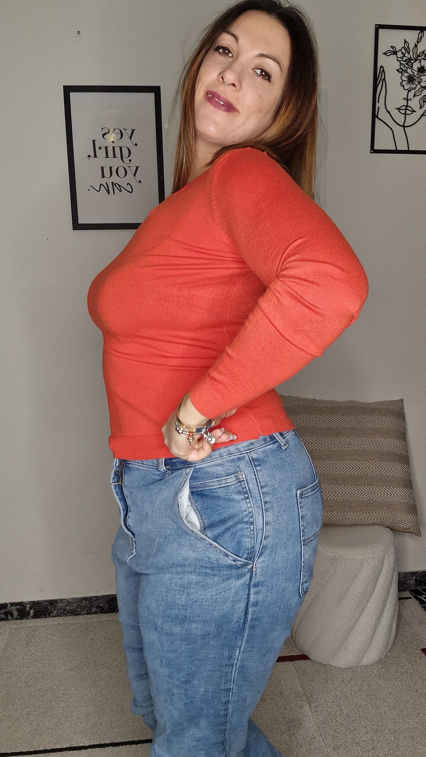 Maglioncino Essenziale Girocollo in Viscosa Stretch