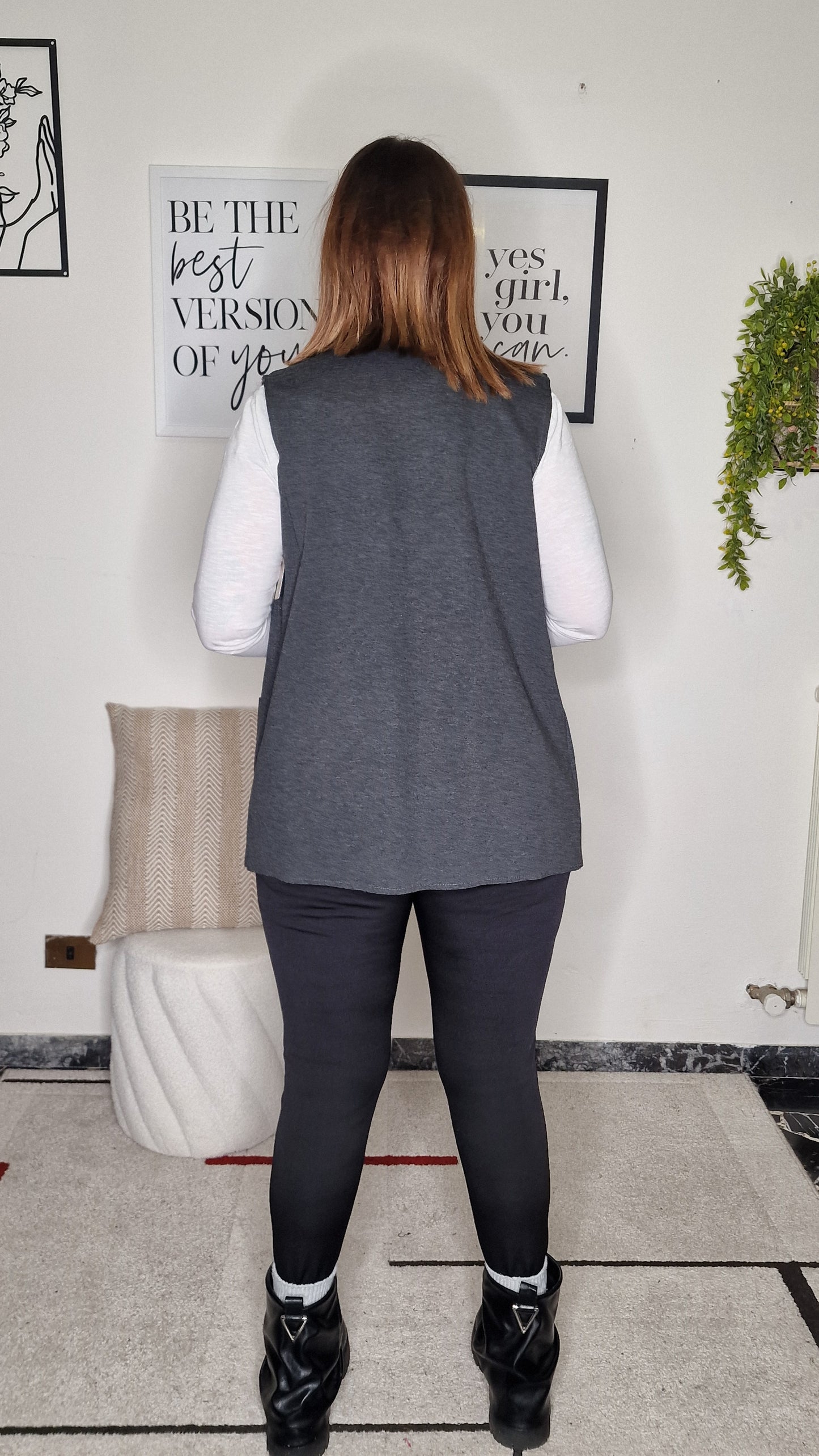 Gilet "GRETA" Lungo con Tasche - Layering Essenziale