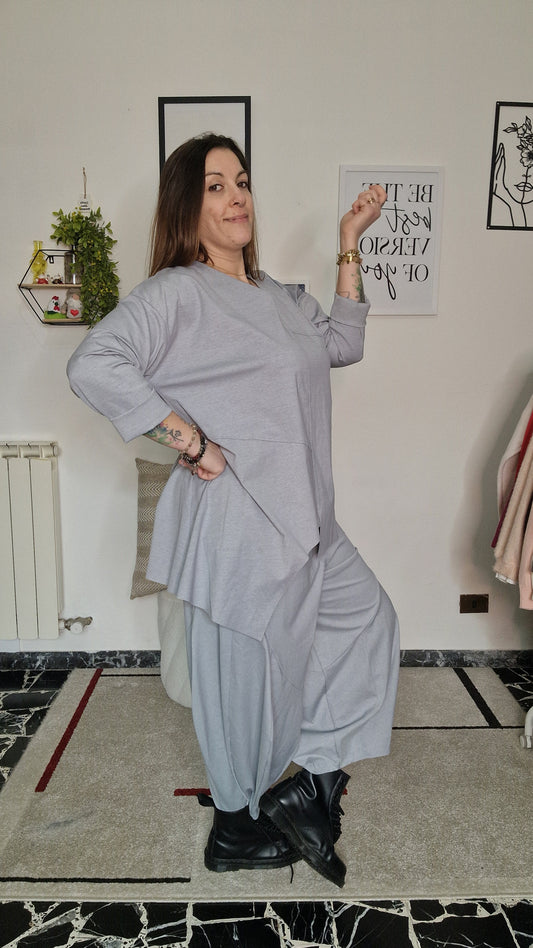 Pantalone Oversize Zefiro – Pearl Grey Edition (Linea 158)