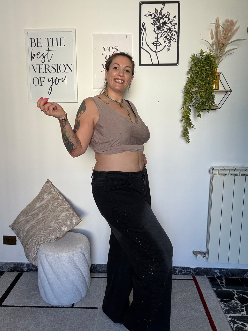 Jeans Curvy Nero con Brillantini (88)