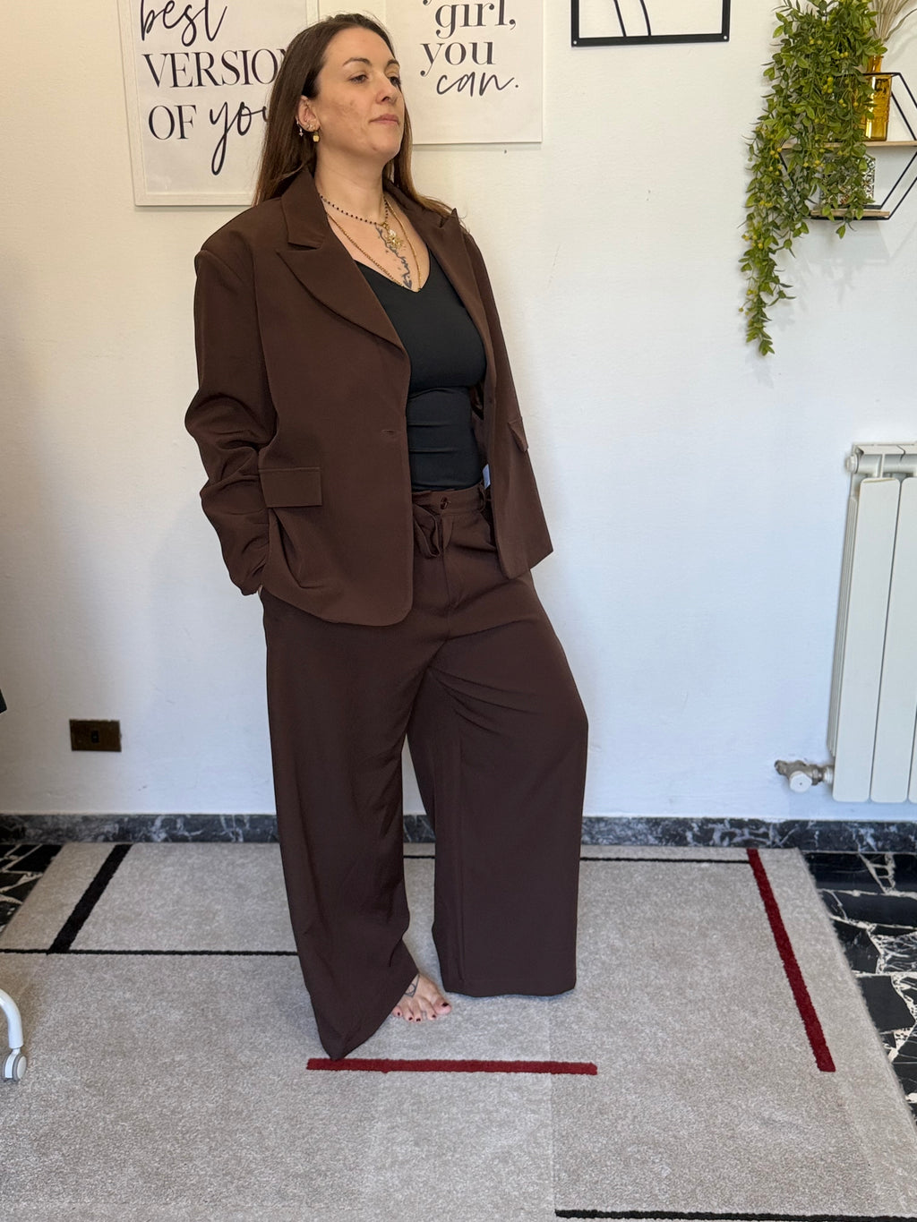Blazer Curvy Monopetto con Manica Arricciata