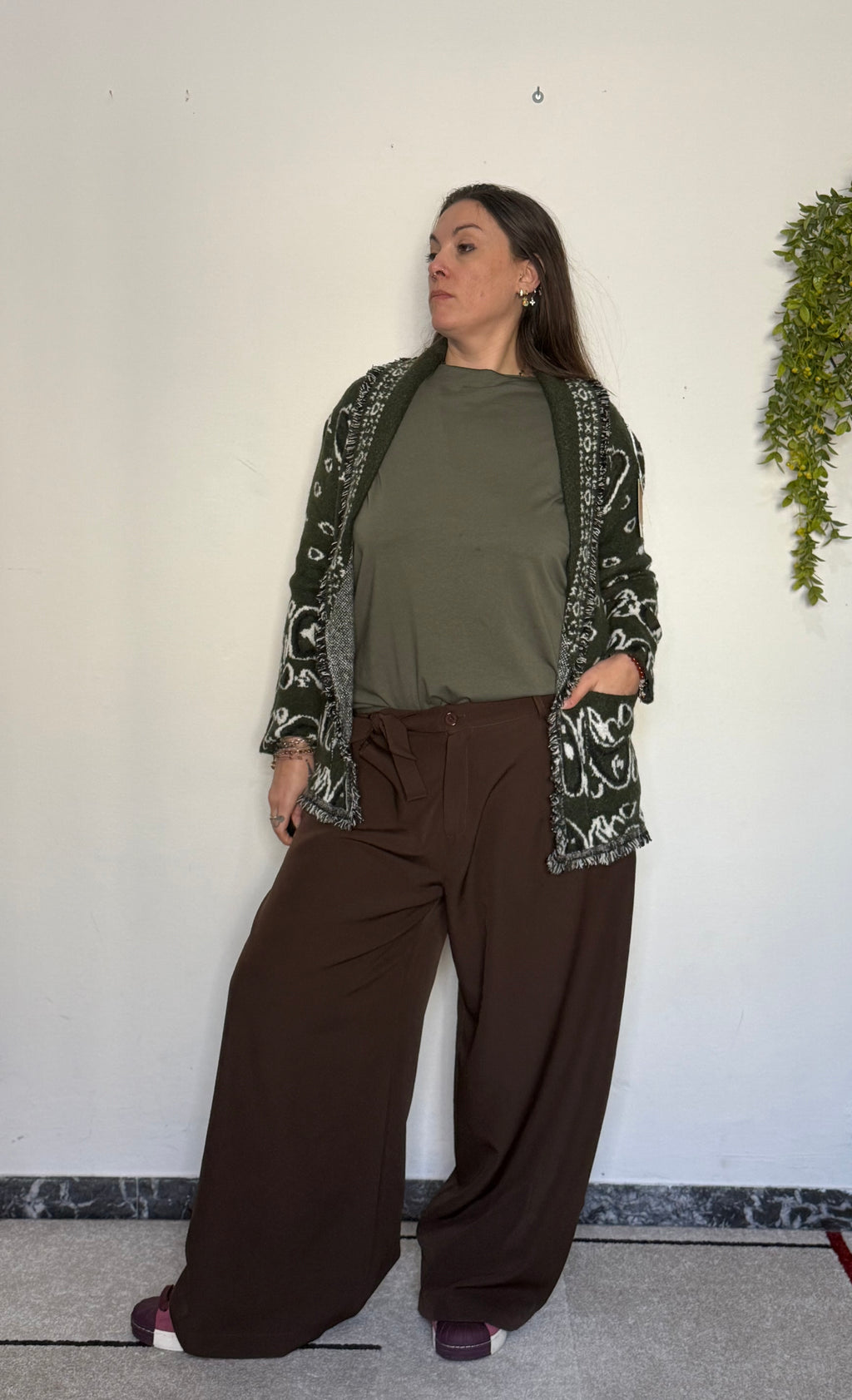 Cardigan "Indianino Folk" con Frange & Cintura