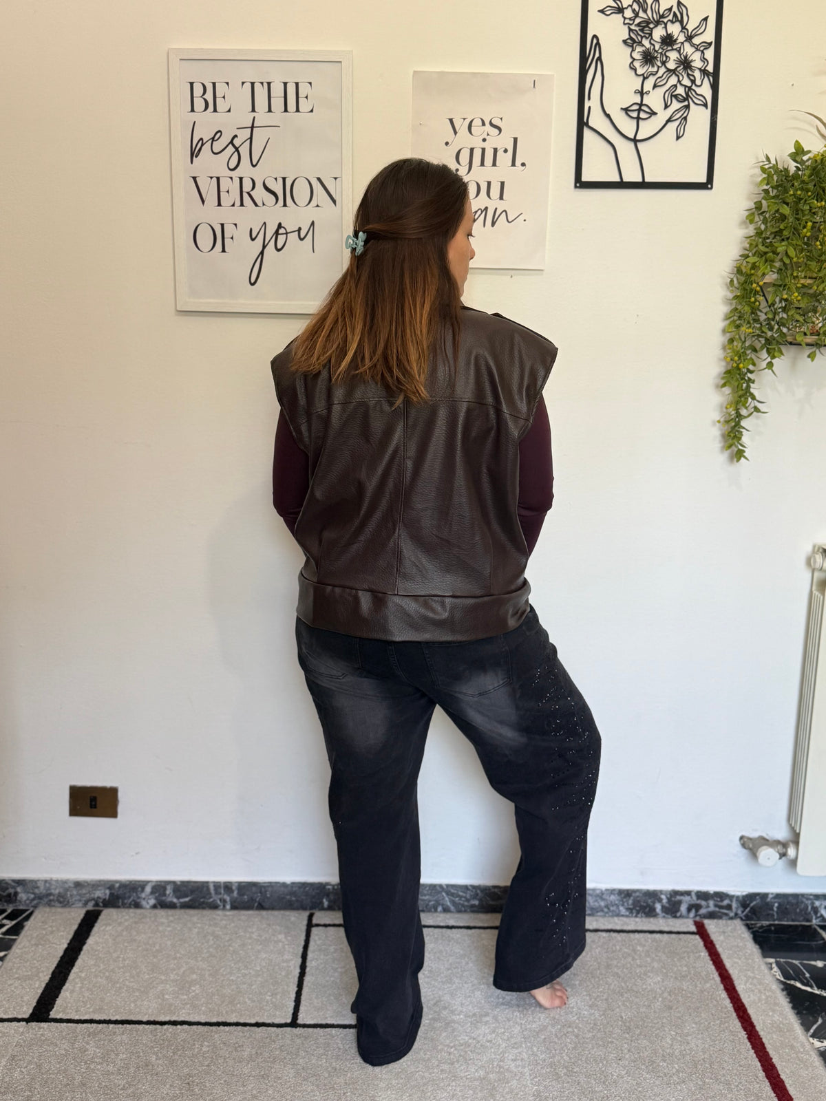 GILET BIKER IN ECOPELLE CURVY