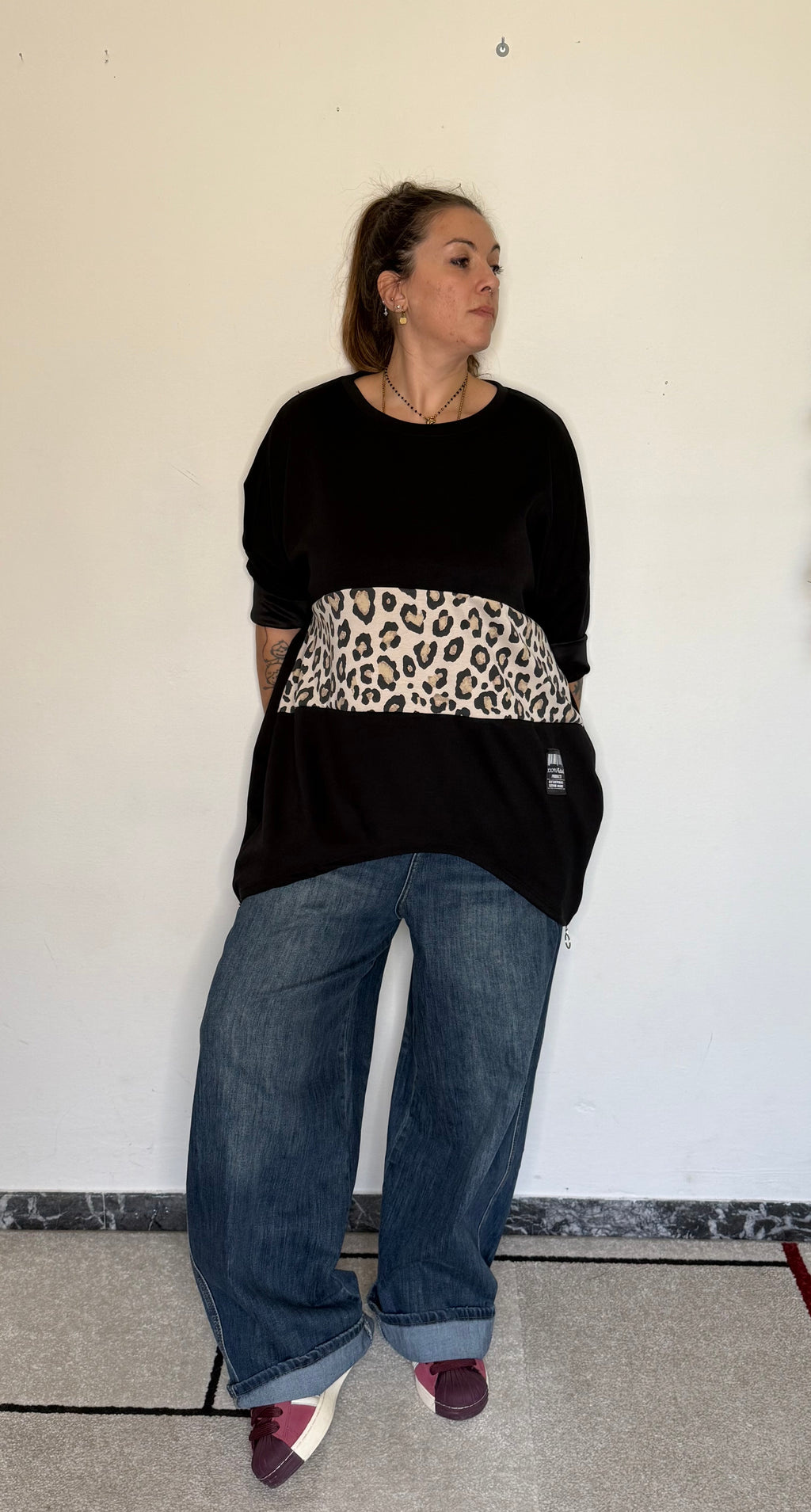Maxi Pullover Over con zip laterale