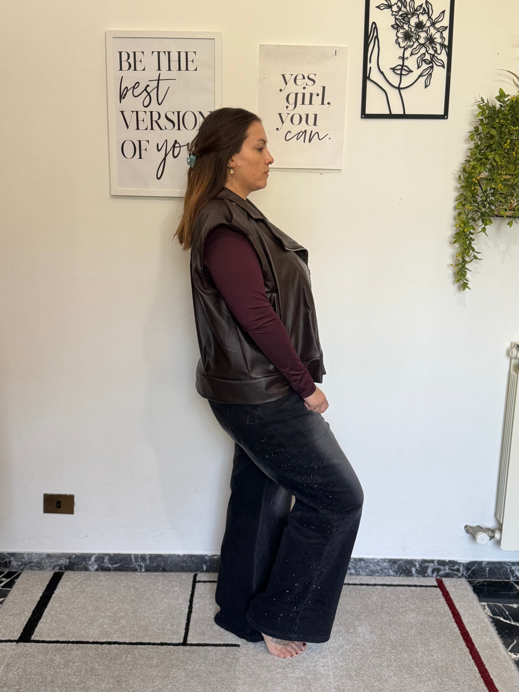GILET BIKER IN ECOPELLE CURVY