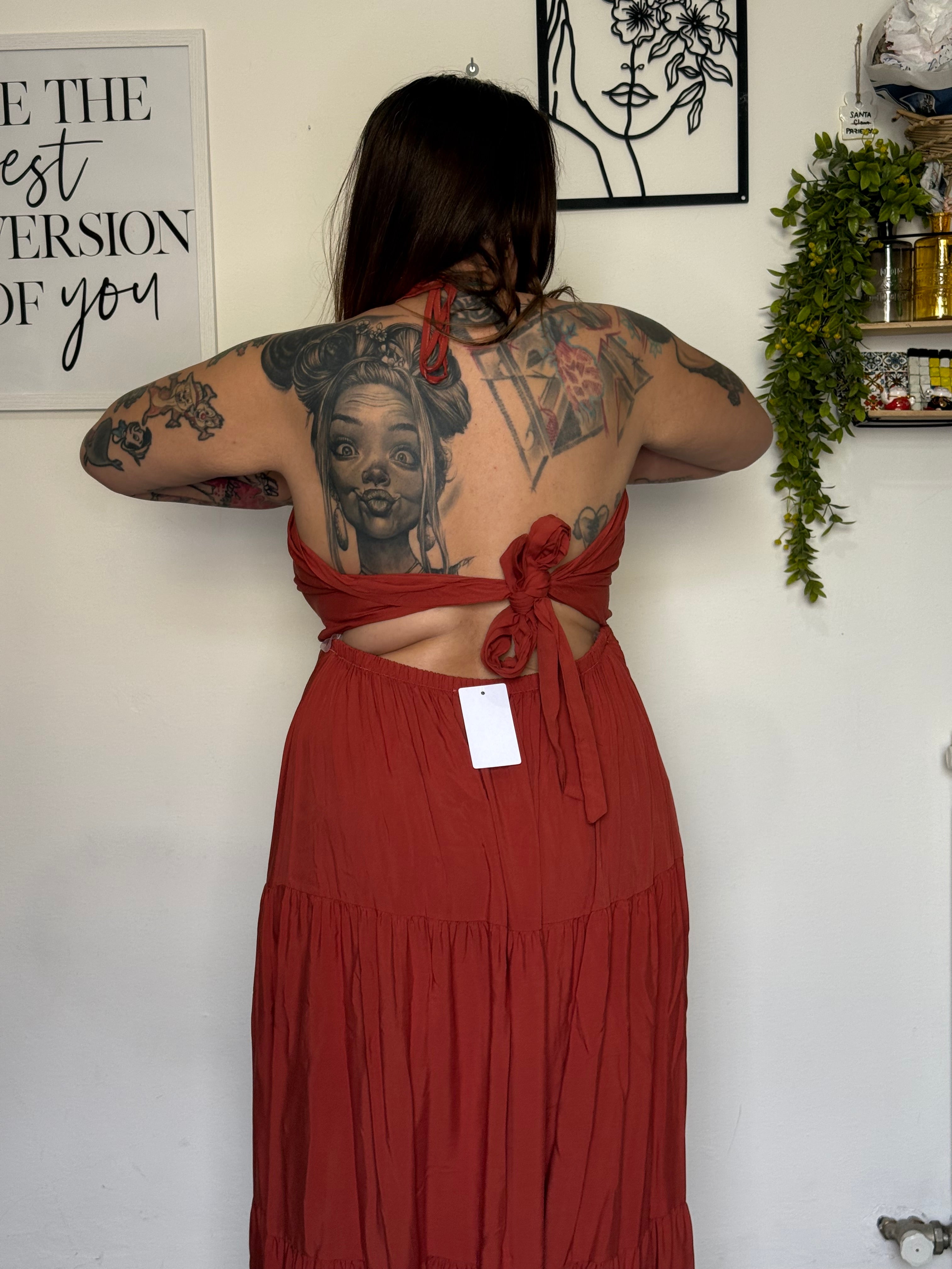 Abito Lungo Curvy Arricciato