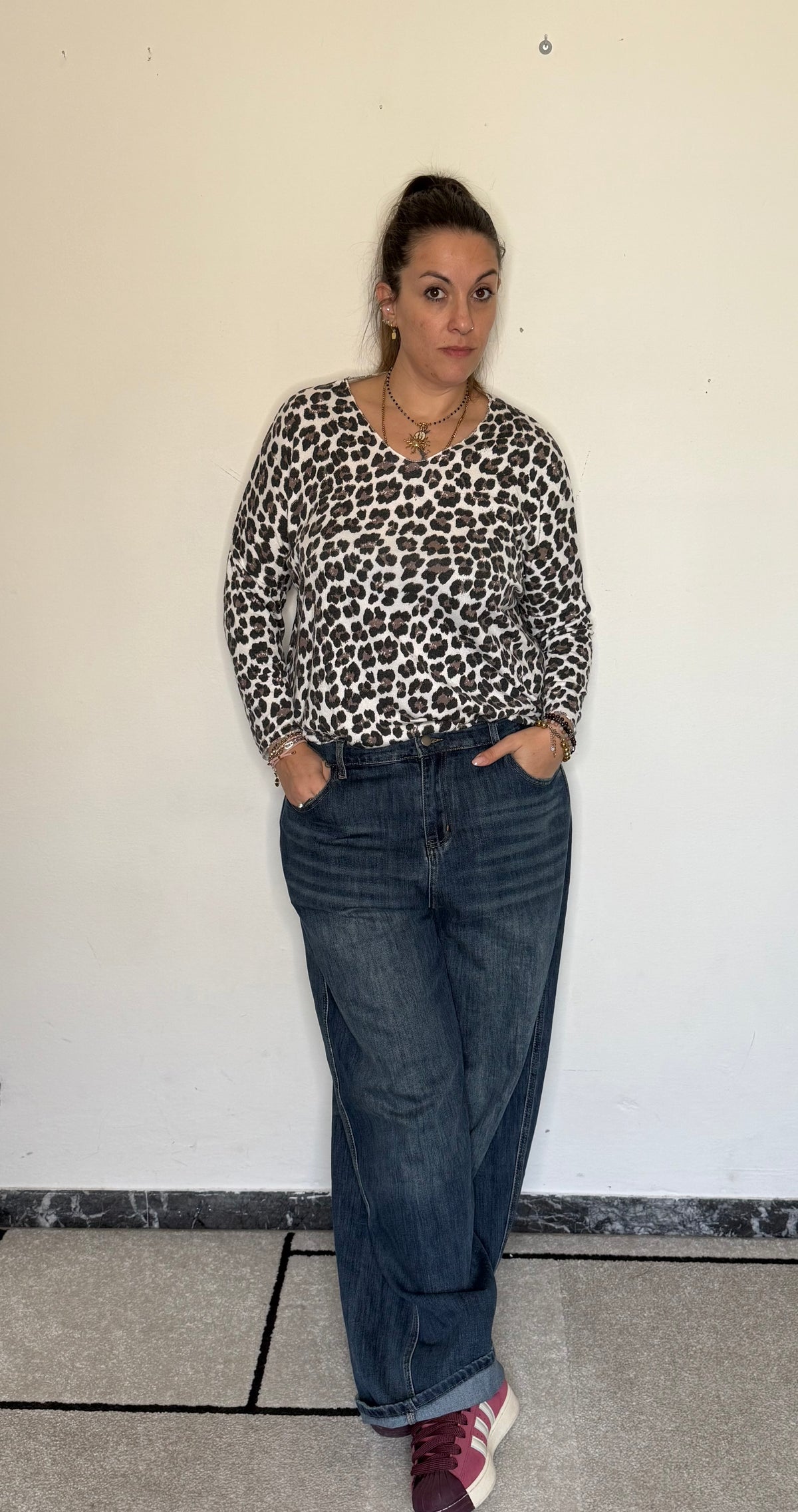 Maglia basic chic zebrata
