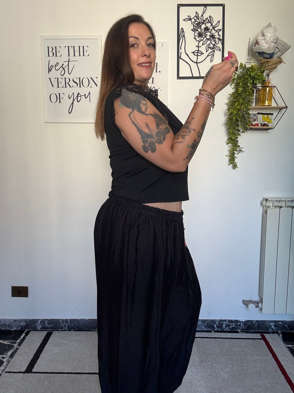 Pantalone Curvy con Elastico alla Caviglia