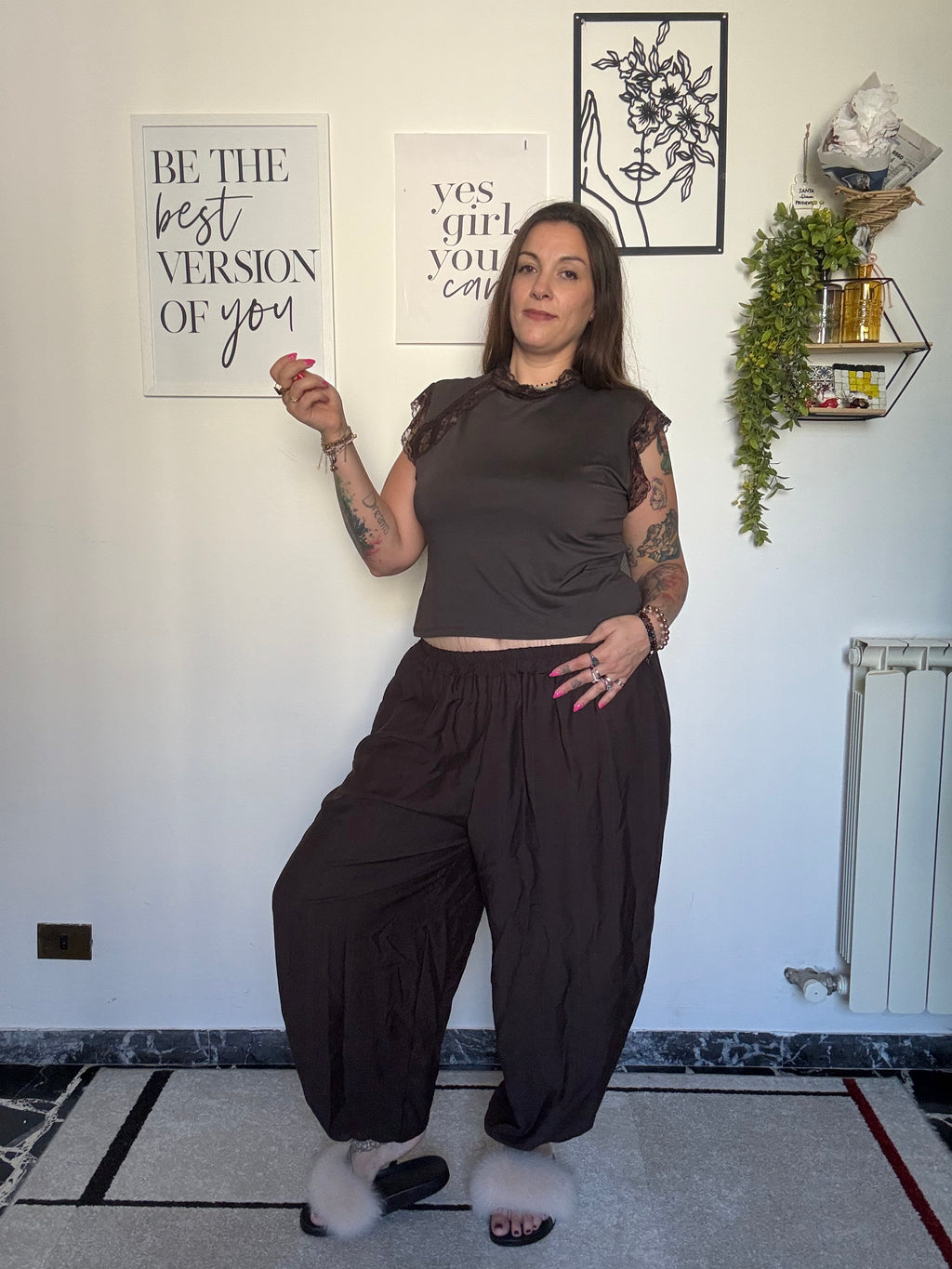 Pantalone Curvy con Elastico alla Caviglia
