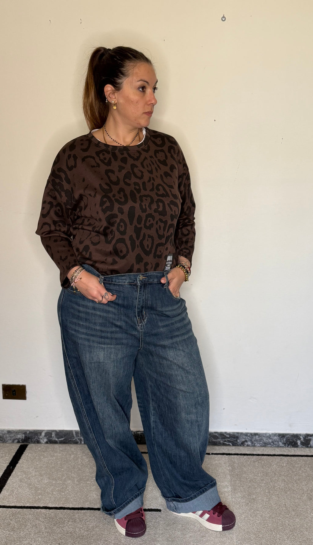 Maxi Pullover Over Leopard
