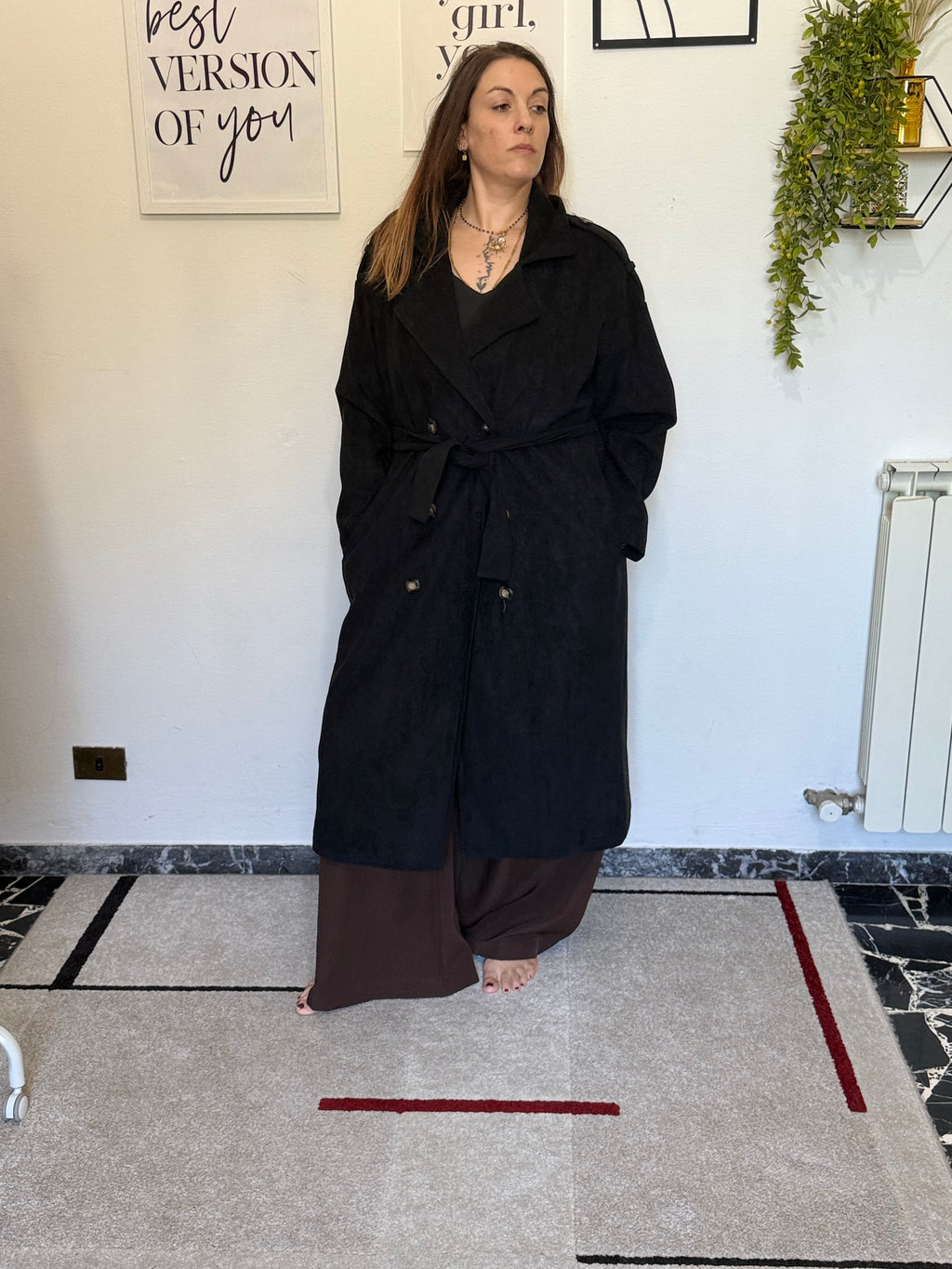 Trench Curvy Lungo con Fusciacca