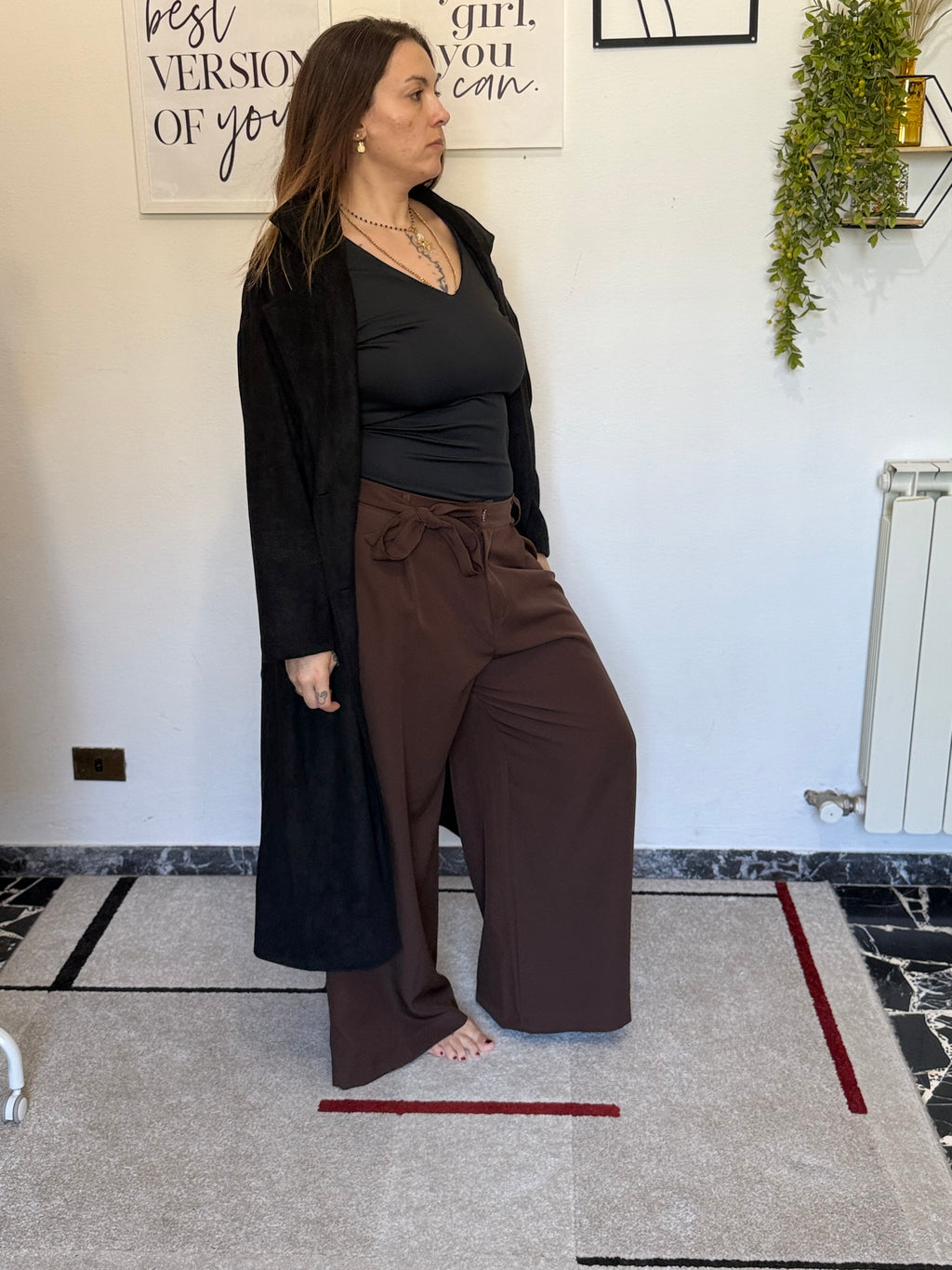 Trench Curvy Lungo con Fusciacca