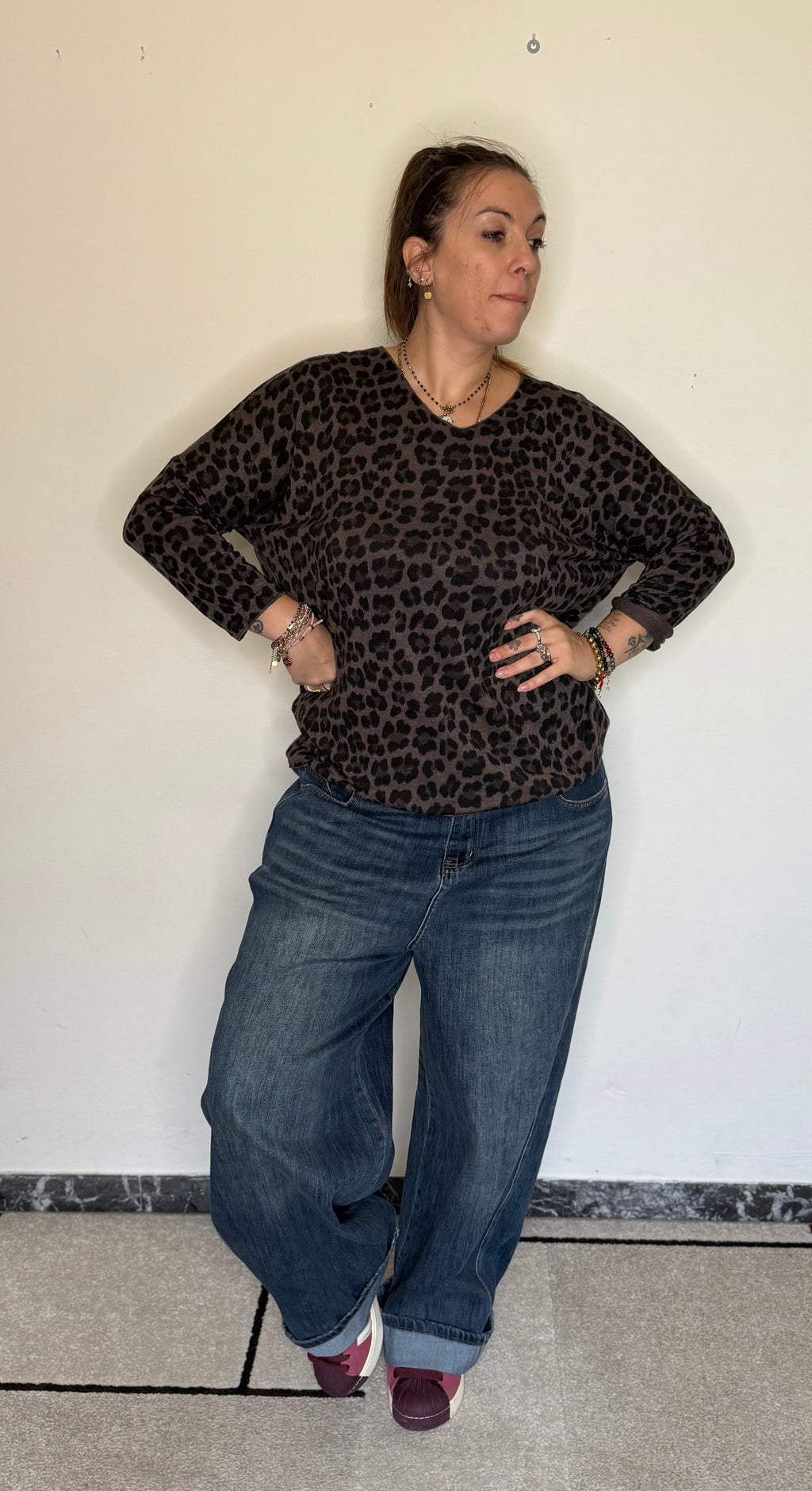 Maglia basic chic zebrata