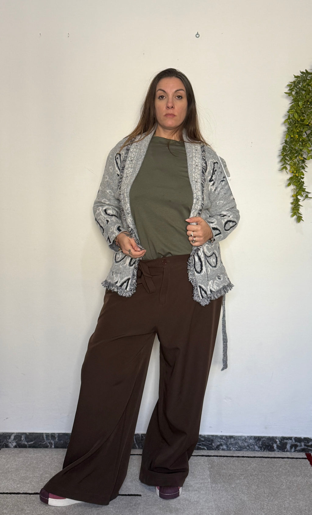 Cardigan "Indianino Folk" con Frange & Cintura