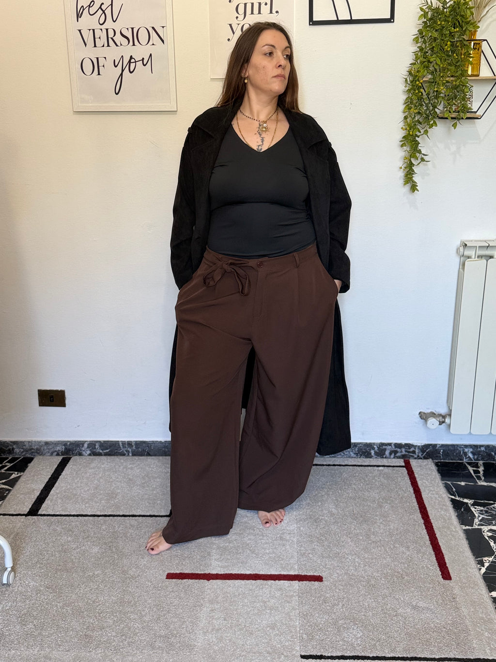 Trench Curvy Lungo con Fusciacca