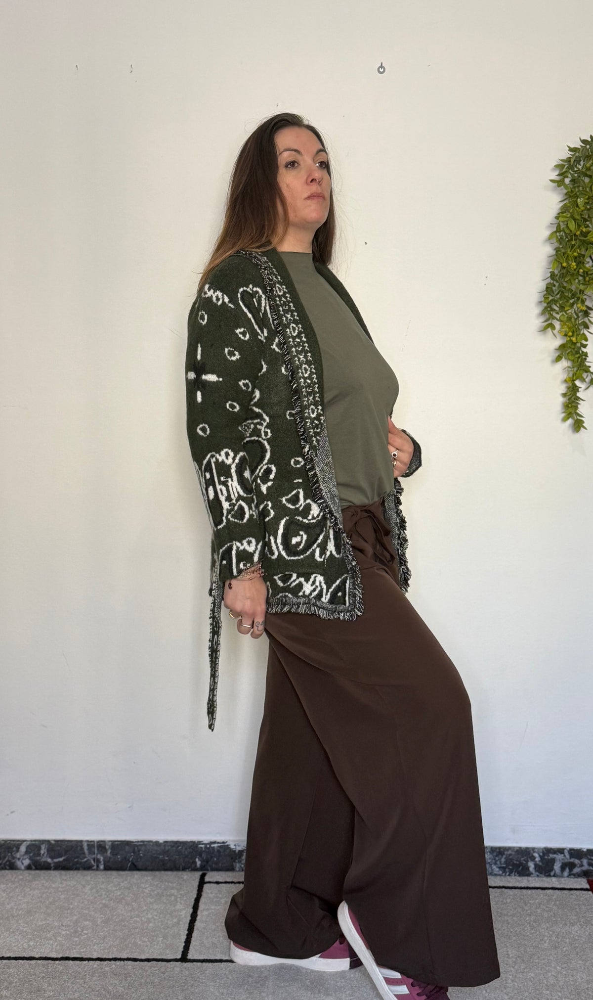 Cardigan "Indianino Folk" con Frange & Cintura