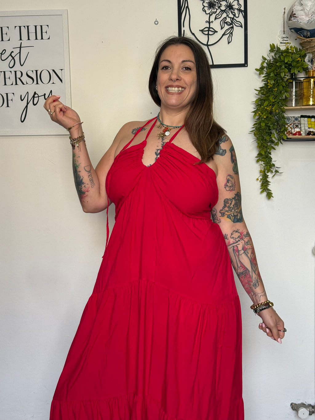 Abito Lungo Curvy Arricciato