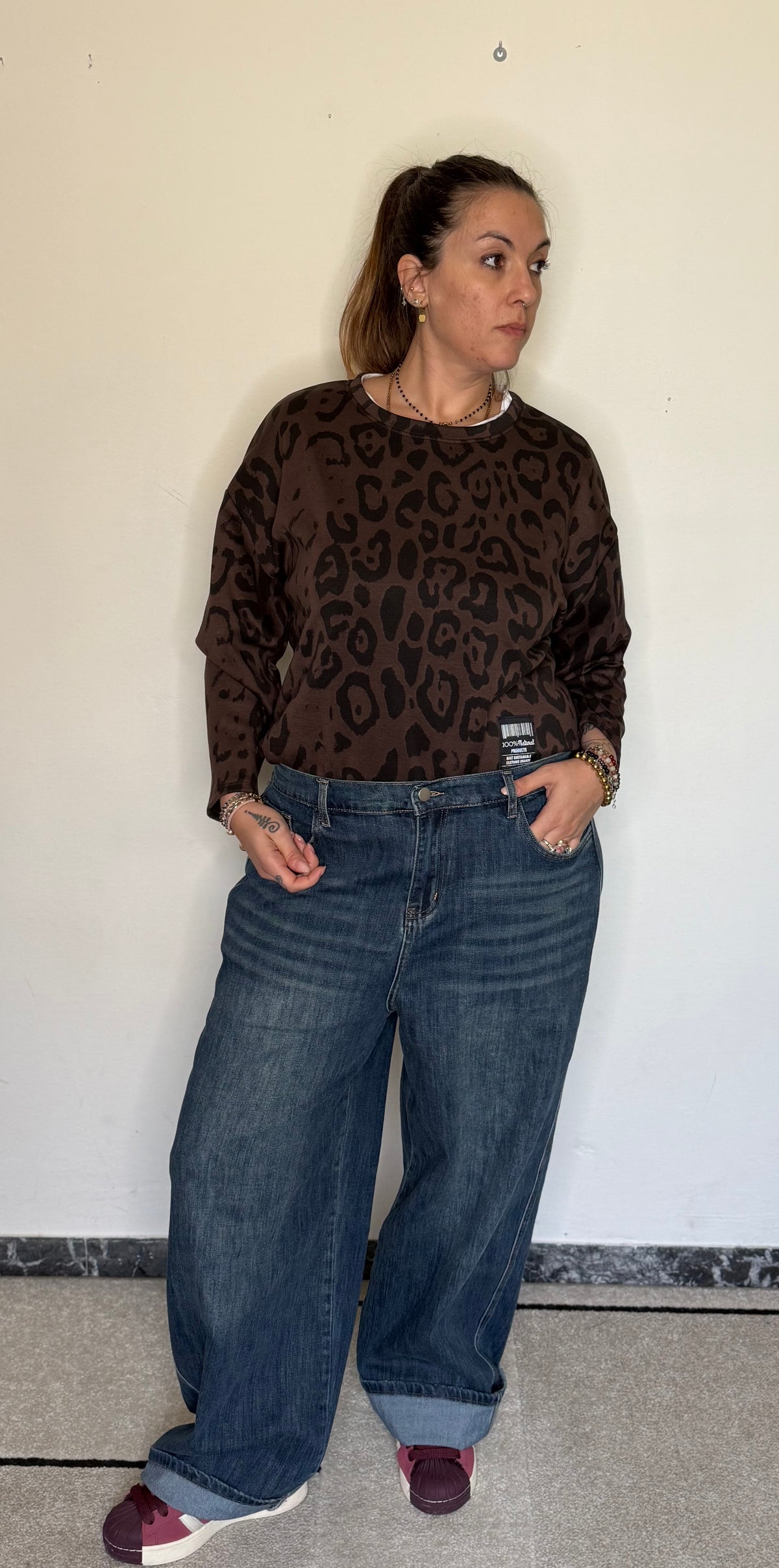 Maxi Pullover Over Leopard