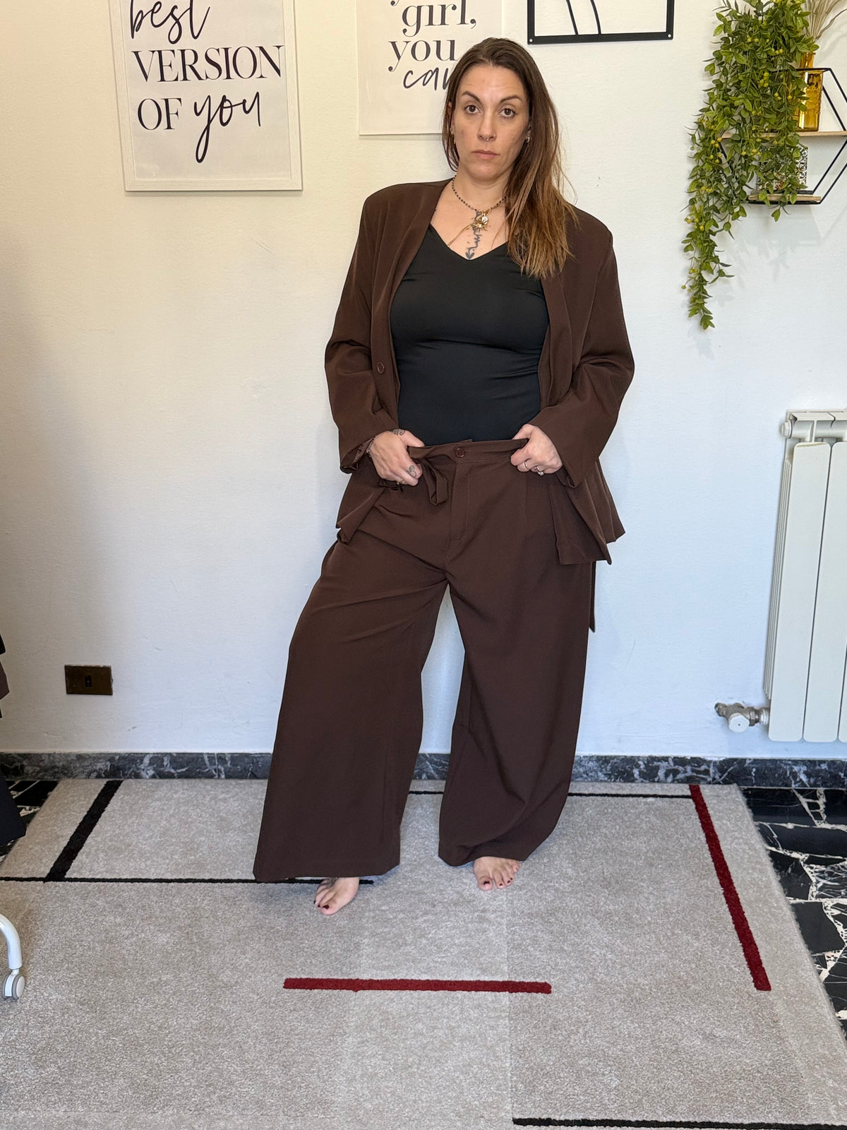 Blazer Curvy Monopetto con Manica Arricciata