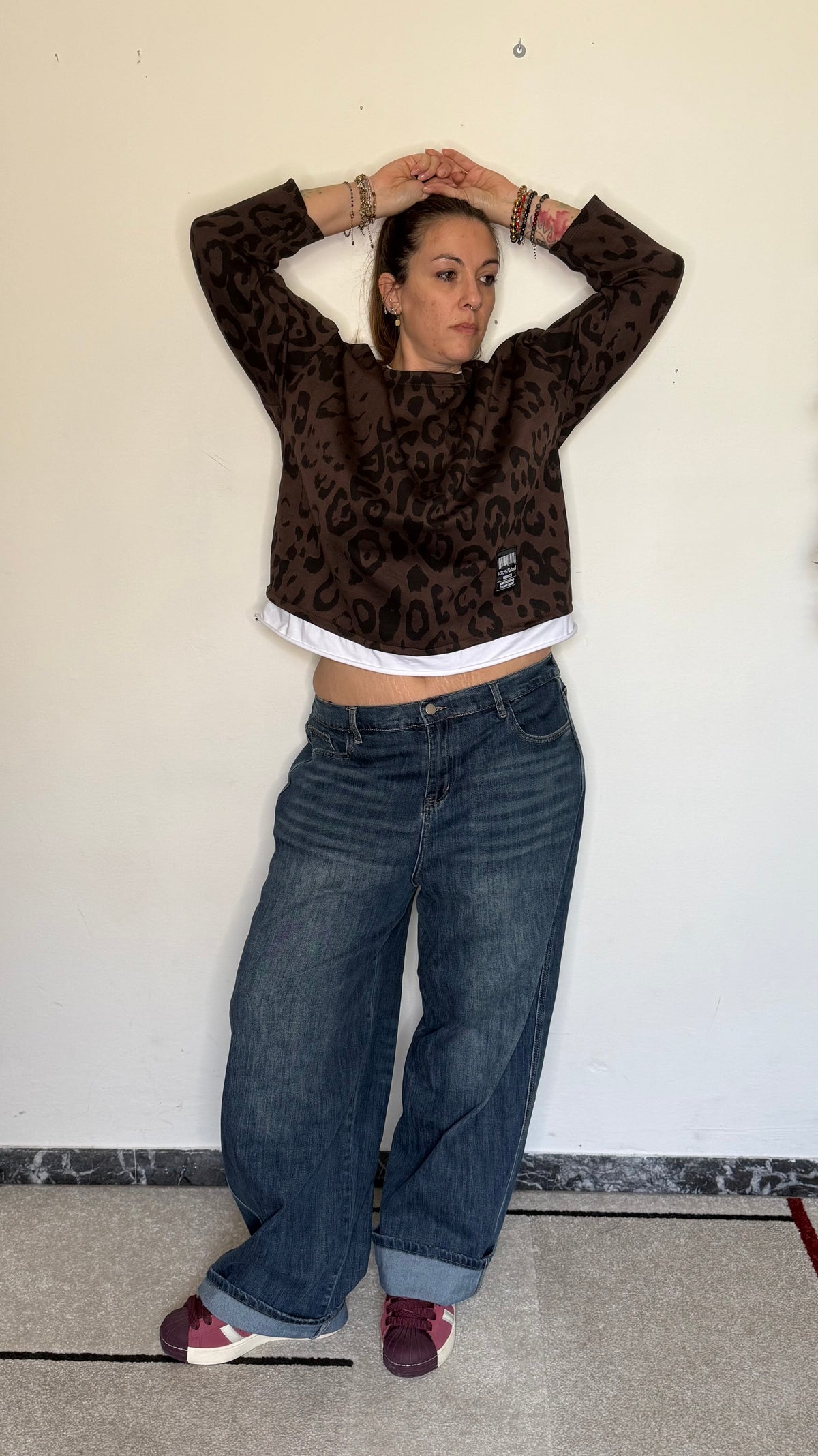 Maxi Pullover Over Leopard