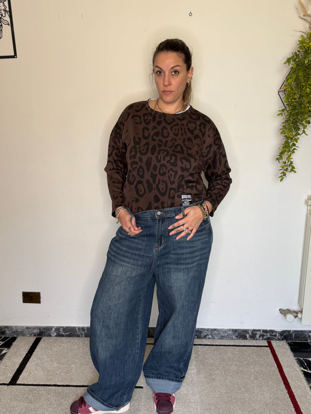 Maxi Pullover Over Leopard