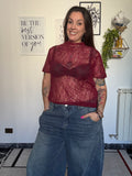 T-shirt in Pizzo Trasparente Curvy