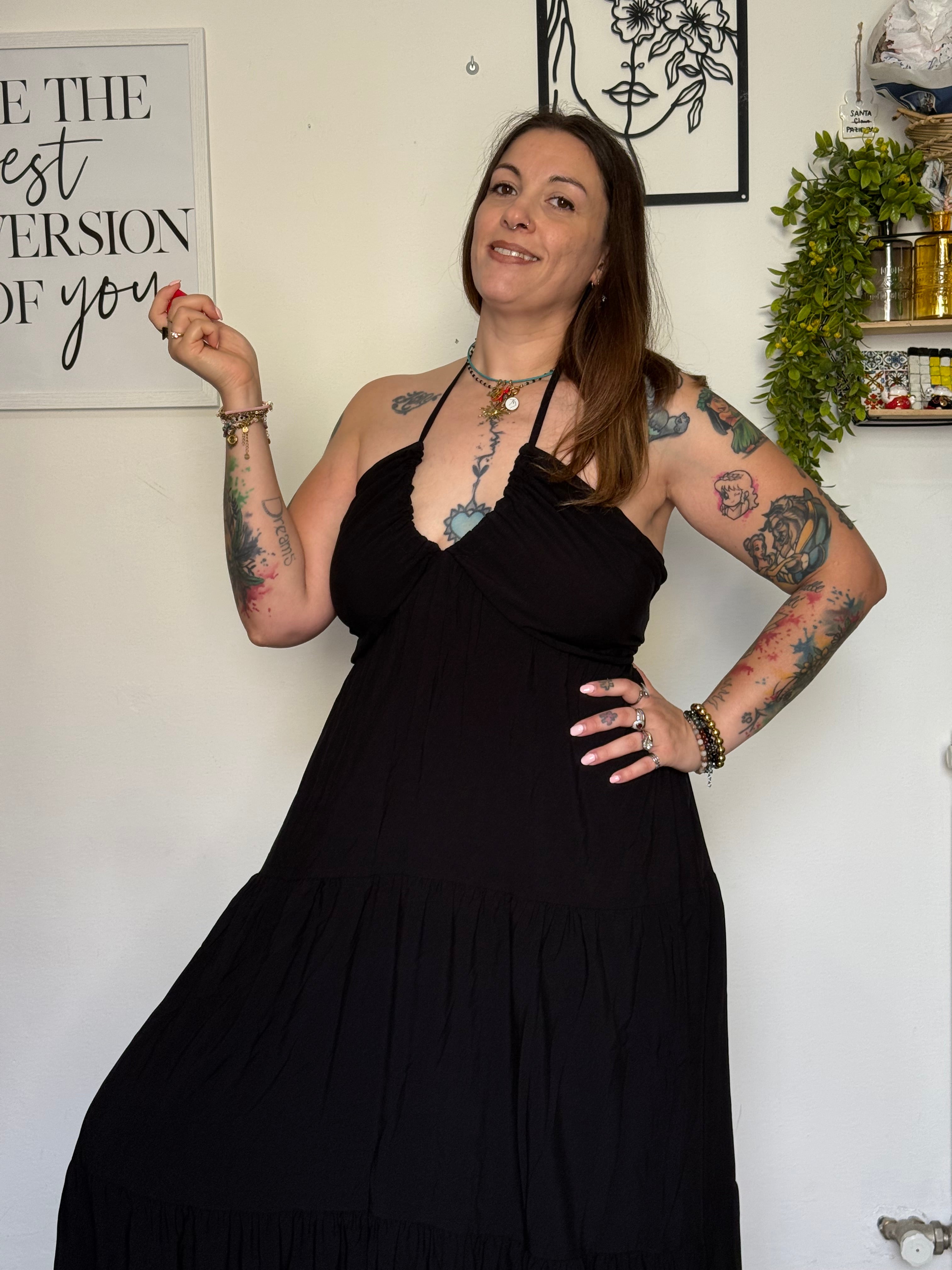 Abito Lungo Curvy Arricciato