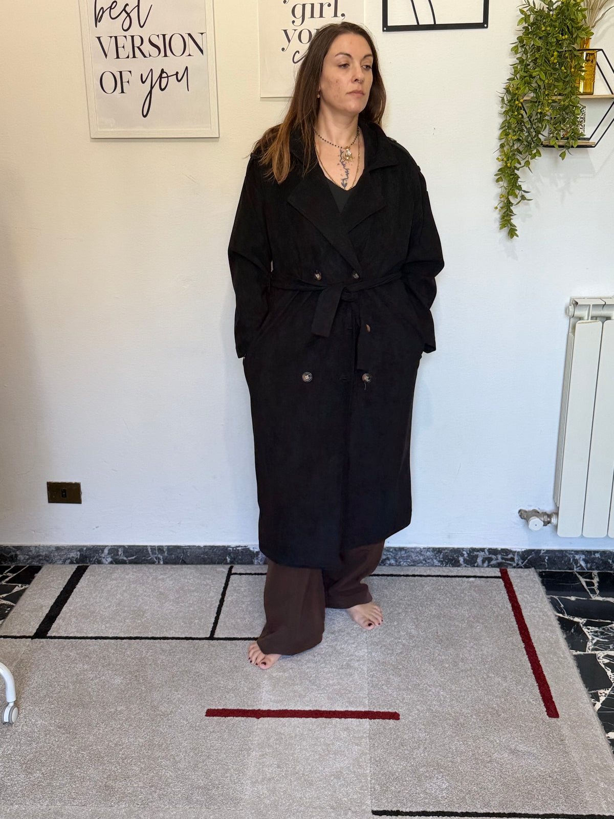 Trench Curvy Lungo con Fusciacca