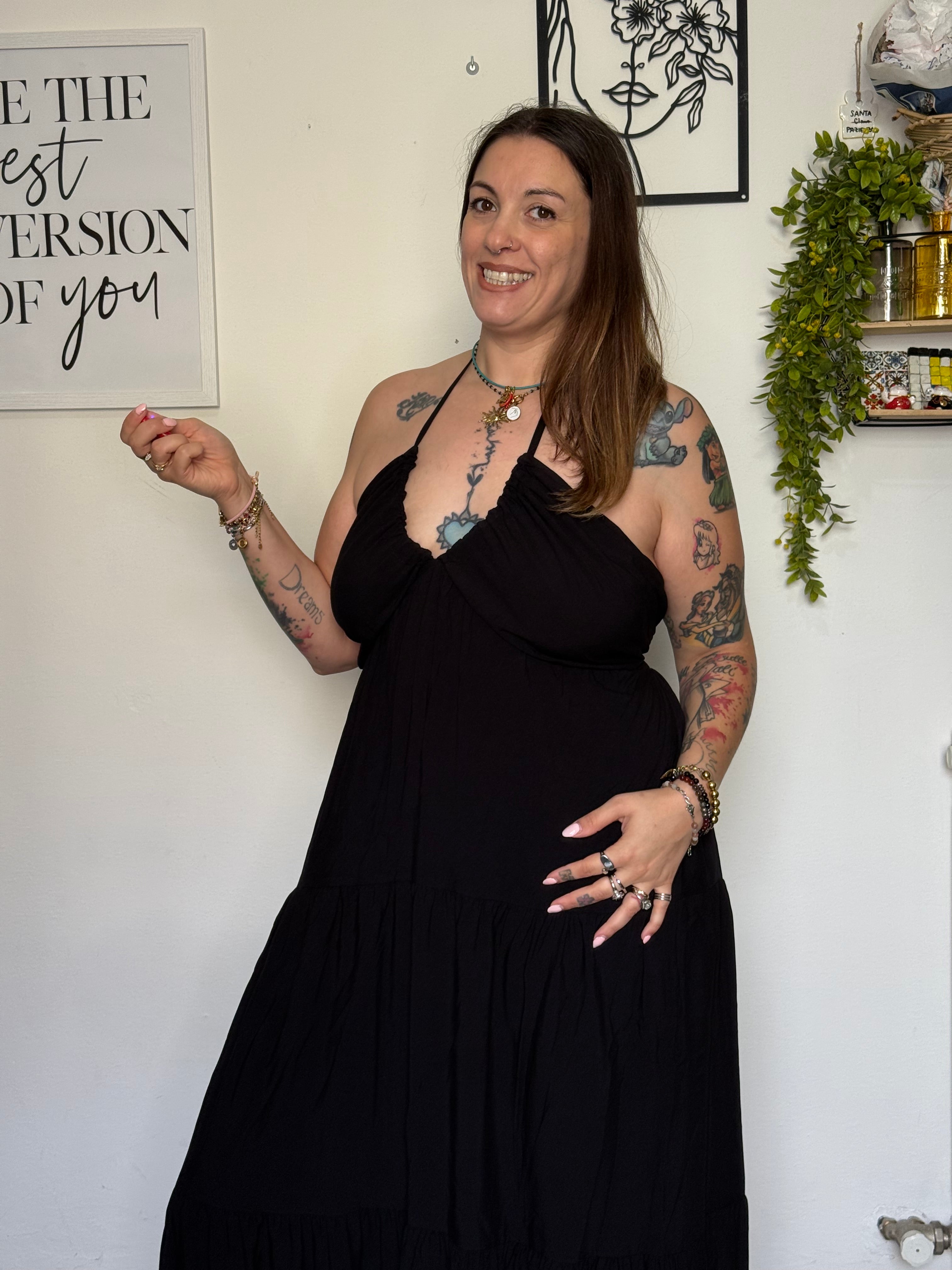 Abito Lungo Curvy Arricciato