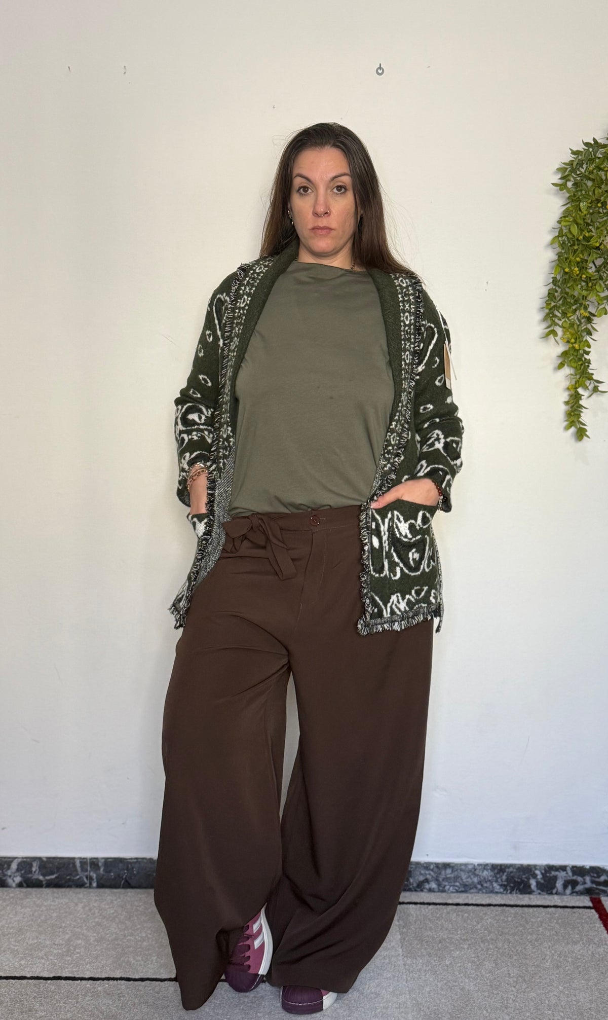 Cardigan "Indianino Folk" con Frange & Cintura