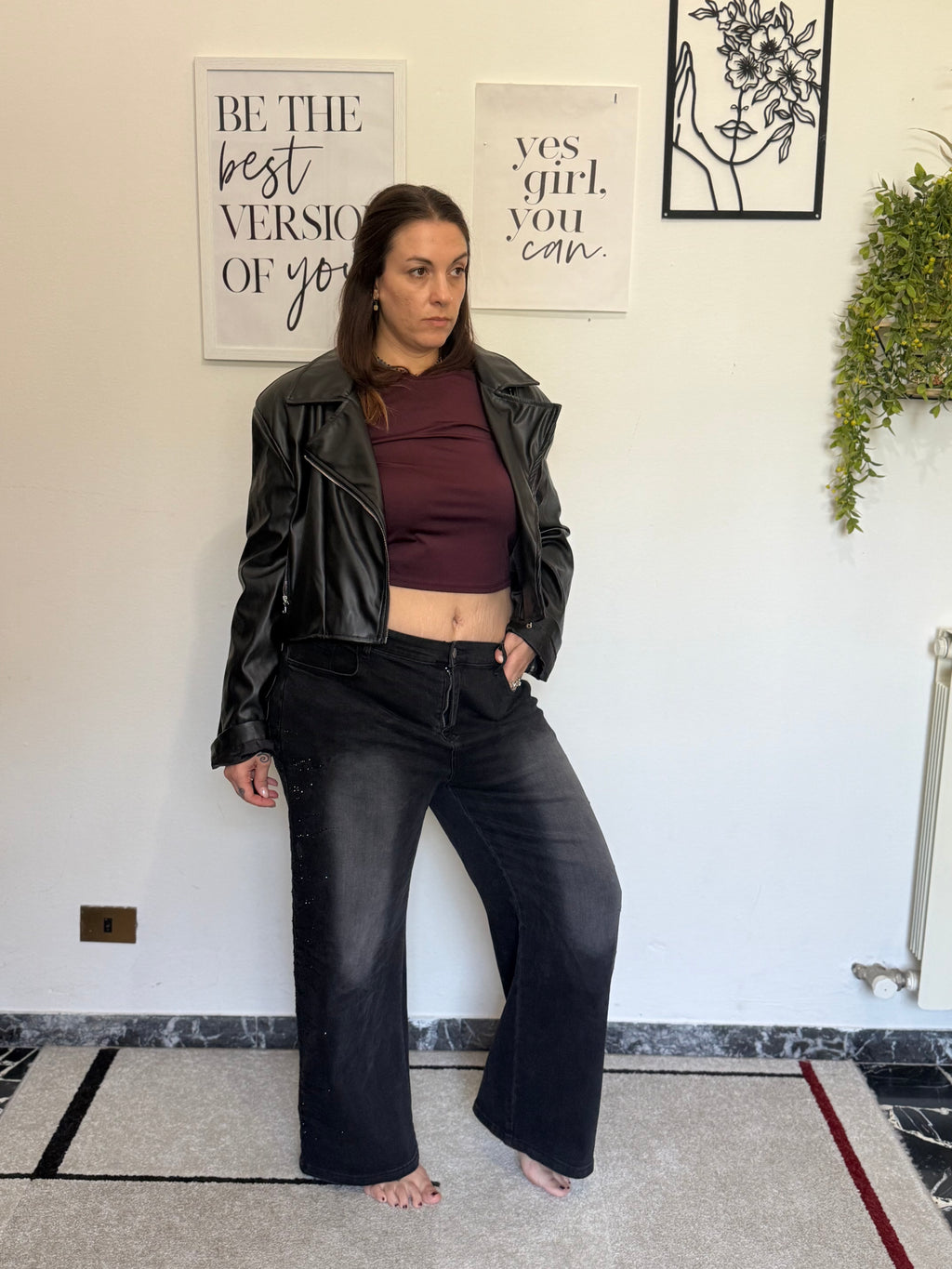 GIACCA BIKER IN ECOPELLE CURVY