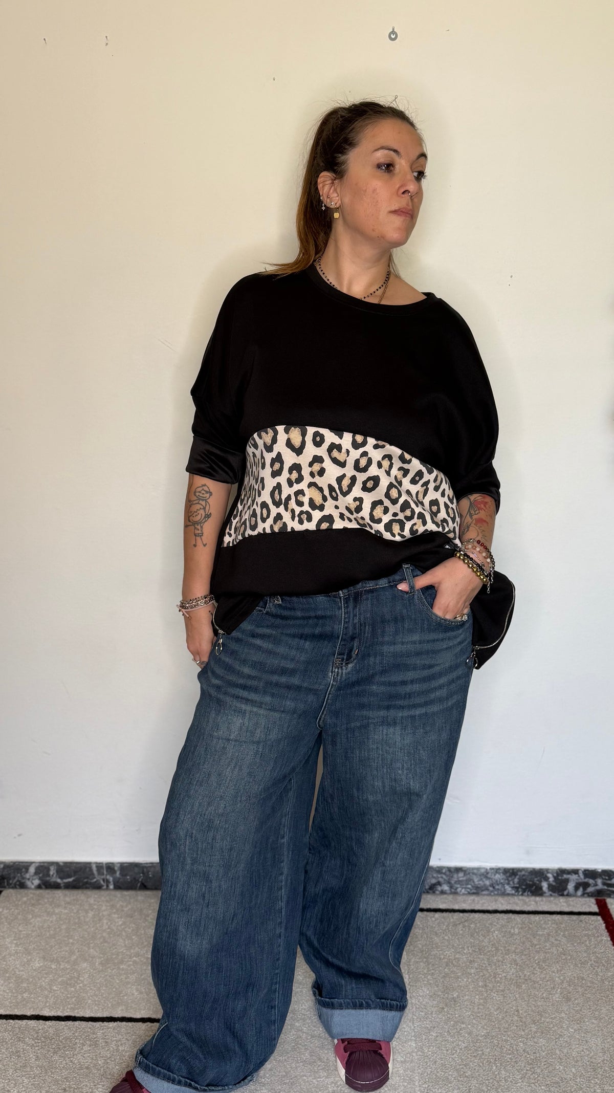 Maxi Pullover Over con zip laterale