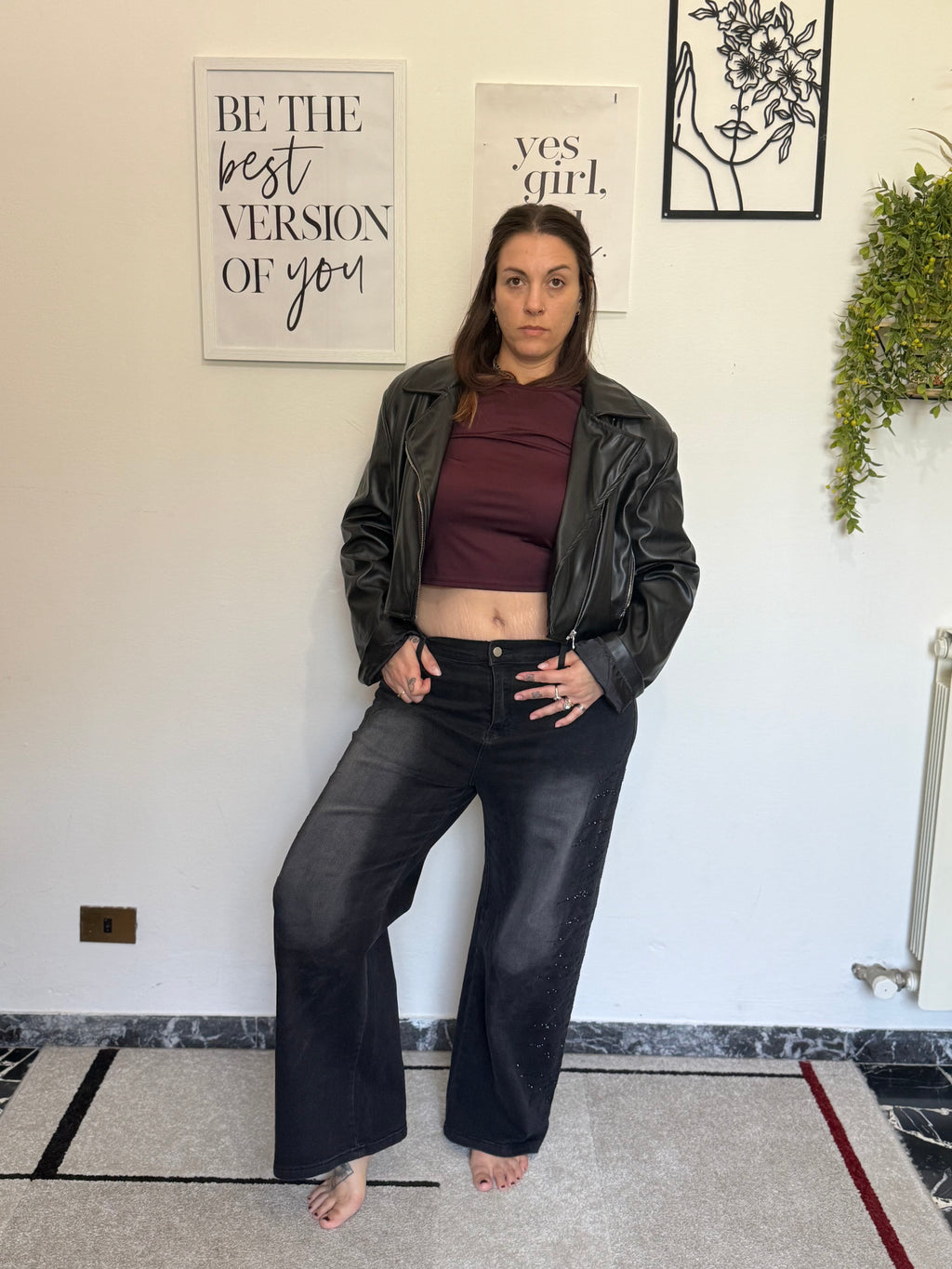 GIACCA BIKER IN ECOPELLE CURVY