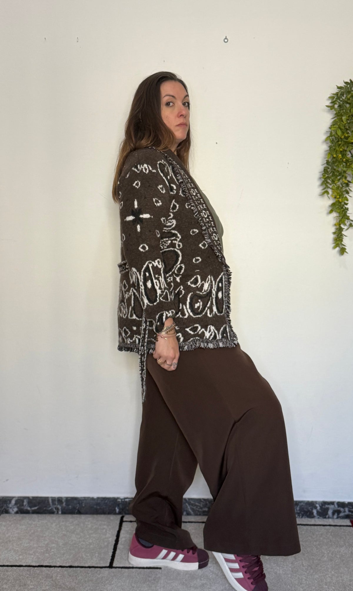 Cardigan "Indianino Folk" con Frange & Cintura