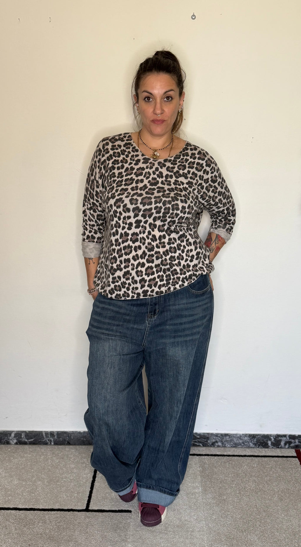 Maglia basic chic zebrata
