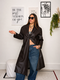 Cappotto lungo effetto pelle