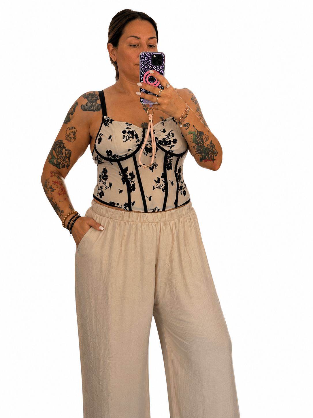 Corsetto curvy floreale