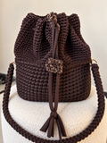 Borsa secchiello crochet doppia tessitura